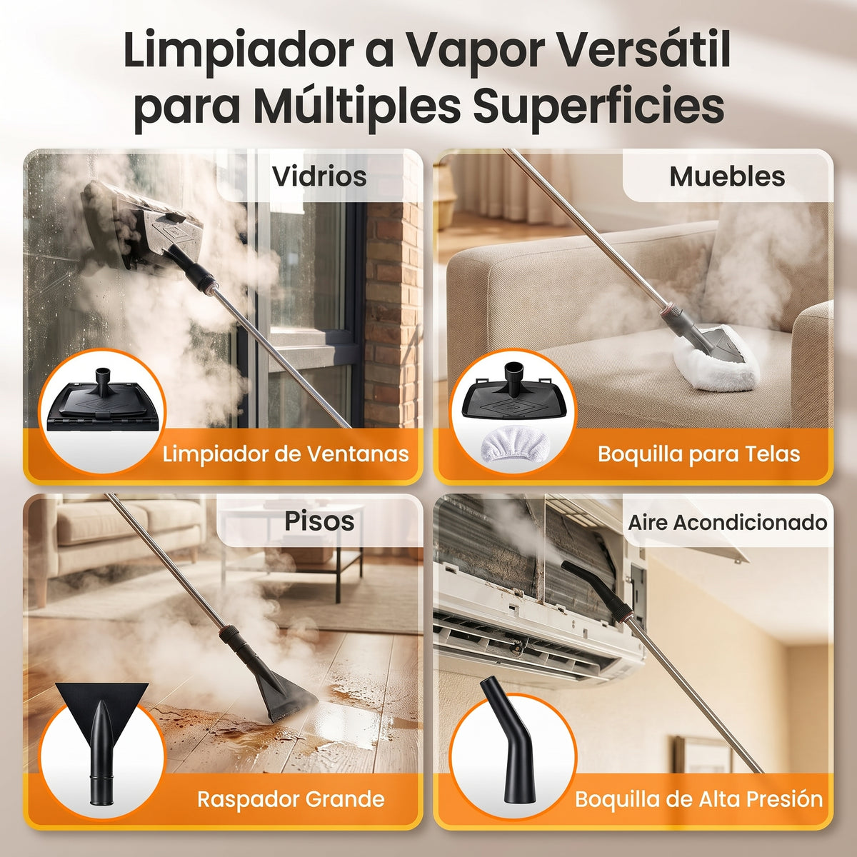 LIMPIADOR A VAPOR PORTATIL DE 2500 W